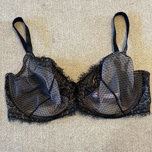 Victoria's Secret Black Sheer Full-coverage Lace Bra